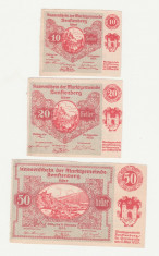 LOT 3 BANCNOTE (NOTGELD) AUSTRIECE - SENFTENBERG - 10, 20, 50 HELLER 1920 foto