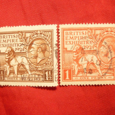 Serie Expozitia Imperiului Britanic 1924, 2 val. Stampilat Marea Britanie