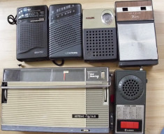 un lot de 6 radio vechi de colectie vintage grundig philips sanyo functionale anii 70-80 foto