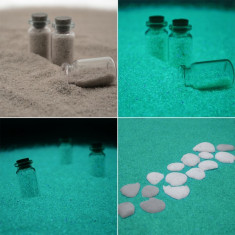 Nisip decorativ aqua fosforescent foto