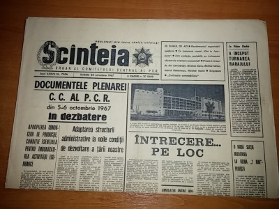 ziarul scanteia 28 octombrie 1967 ( documentele plenarei c.c. al p.c.r. ) foto
