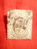 Timbru 7 Pence gri 1910 ,Eduard VII ,Anglia , stamp.