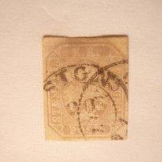 Timbru 1,05 Kr.gri-brun ,marca de ziare ,1863 Austria , stampilat