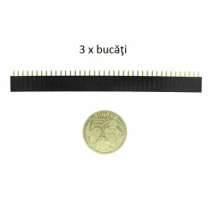 Lot 3x BUCATI = Sir pini header 2.54 mm 1x40 0.1 inch tata - mama conector pin foto