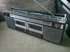 Radio cu dublucasetofon SANWA 7098 vintage, boombox, stare buna. foto