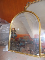 Spectaculoasa oglinda veche de cristal BIZOTATcu rama din lemn AURIT-cel mai mic pret!!!! foto