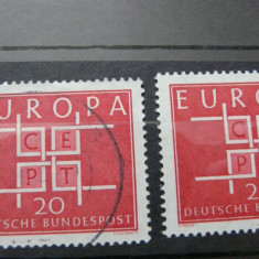 GERMANIA 1963 - EUROPA CEPT - TIMBRU STAMPILAT+NESTAMPILA
