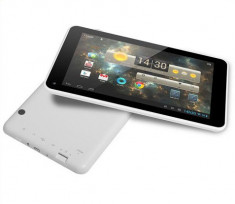 TABLETA 7 INCH DUAL CORE IEFTINA 1 GHZ / 512 MB DDR3 / 4G MEMORIE INTERNA + HUSA TIP CARTE ROZ ALBA NEAGRA foto