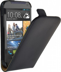 HUSA HTC DESIRE 310 DIN PIELE NEAGRA MODEL FLIP SLIM TOC CU INCHIDERE MAGNETICA SI CLAPETA CU ACCES LA FUNCTIILE TELEFONULUI CALITATE SUPERIOARA foto