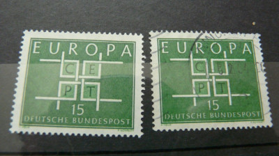 GERMANIA 1963 - EUROPA CEPT - TIMBRU STAMPILAT + NESTAMPILA foto