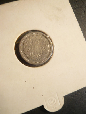 Moneda 10 C 1919 Regina Wilhemina ,Olanda , argint foto