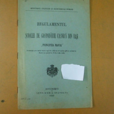 Regulamentul scolii de gospodarie casnica din Iasi Principesa Maria Buc. 1908