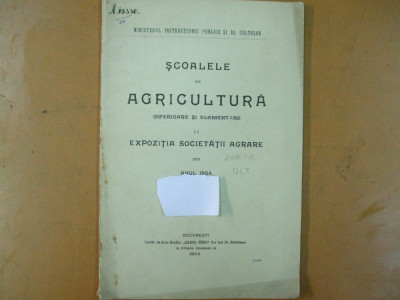 Scolile de agricultura inferioare la expozitia societatii agrare Bucuresti 1904 foto