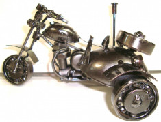 356-8 Motocicleta cu atas Figurina tehno metal - 16x10x10 cm foto