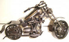 356-18 Motocicleta mare - Figurina tehno metal - 26x16x11 cm colectie hand made foto