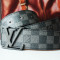 LOUIS VUITTON Curea Piele Naturala Model Damier Graphite Accesoriu Fashion Made in France