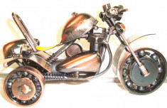 356-17 Motocicleta 3 roti - Figurina tehno metal - 18 x 8 x10 cm colectie hand made foto