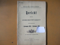 Brailer Turn - Verein Bericht uber die vereinstatigkeit 1902 - 1904 Braila 1904 foto