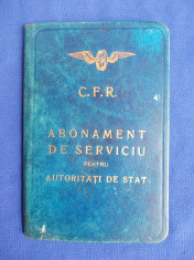 ABONAMENT CFR DE SERVICIU PENTRU DL.C.RASCANU,G-RAL AD-TIV MINISTERUL DE INTERNE - 1934 foto