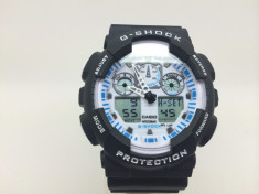 Ceas CASIO G SHOCK ga 100 Negru - Cadran Alb cu Albastru , Calitate Garantata ! foto