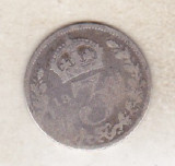 Bnk mnd Marea Britanie Anglia 3 pence 1901 argint, Europa