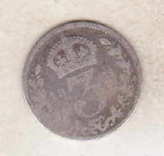 bnk mnd Marea Britanie Anglia 3 pence 1901 argint