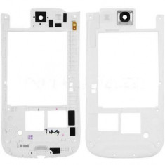 Carcasa mijloc miez corp sasiu Samsung I9300, I9305 Galaxy S III alb white Originala foto