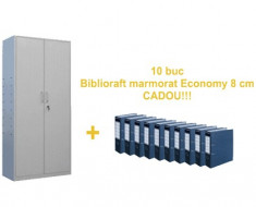 FISET METALIC CU 4 RAFTURI ECO+, 900x400x1800 mm+10 Bibliorafturi Cadou! foto