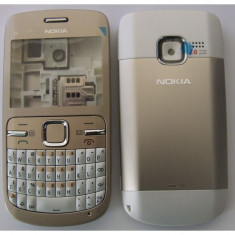 Carcasa Nokia C3 Alb/Auriu foto