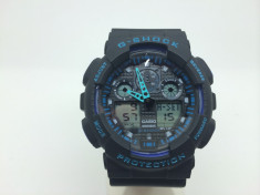 Ceas CASIO G SHOCK ga 100 Negru - Albastru , Calitate Garantata ! foto