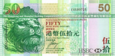 HONG KONG ? bancnota ? 50 Dollars ? 2009 ? P-208f ? HSBC ? UNC ? necirculata foto