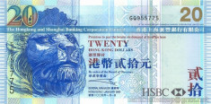 HONG KONG ? bancnota ? 20 Dollars ? 2005 ? P-207b ? HSBC ? UNC ? necirculata foto