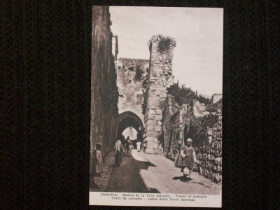 Jerusalem 1910.Turnul lui Antonia.Carte postala necirculata. foto