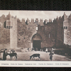 Jerusalem 1910.Poarta Damasculu-i.Carte postala necirculata.