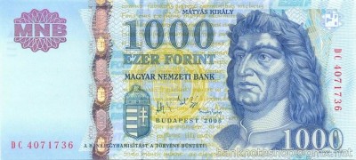 UNGARIA █ bancnota █ 1000 Forint █ 2006 █ P-195b █ UNC █ necirculata foto