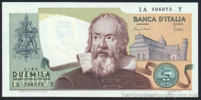 ITALIA █ bancnota █ 2000 Lire █ 1983 █ P-103c █ UNC █ necirculata foto