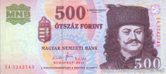 UNGARIA ? bancnota ? 500 Forint ? 2011 ? P-196c ? UNC ? necirculata foto