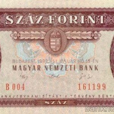 UNGARIA █ bancnota █ 100 Forint █ 1992 █ P-174a █ UNC █ necirculata