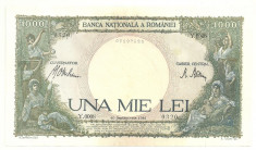 ROMANIA 1000 LEI 10 Septembrie 1941 Filigran Traian fond roz XF++ [2] foto