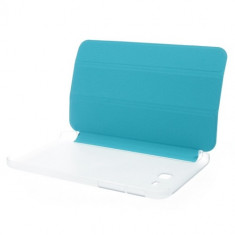 Husa tip carte albastru turquoise spate transparent cu stand (MLC) pentru tableta Samsung Galaxy Tab 3 7.0 Lite (SM-T110, SM-T111) foto