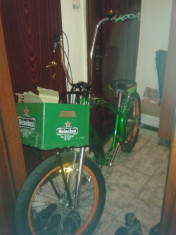 Vand portbagaj bicicleta metalic - fata - (cutia Heineken inclusa) foto