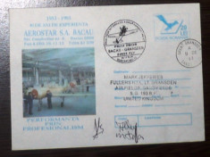 ROMANIA (BACAU) 1993 - AVIATIE. ZBOR BACAU-GRANSDEN. PLIC OCAZIONAL MNH (PB20) foto