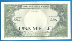 ROMANIA 1000 1.000 LEI 10 Septembrie 1941 Filigran Traian fond verde XF++ [19] foto