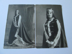2 FOTOGRAFII COLECTIE MODEL CARTE POSTALA,STUDIOU CLUJ 1915 foto