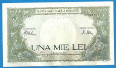 ROMANIA 1000 LEI 10 Septembrie 1941 Filigran Traian fond verde XF+ [13] foto