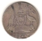 SV * Australia 6 PENCE 1921 * ARGINT * Regele George V, Australia si Oceania