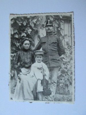 FOTOGRAFIE OFITER DE HUSZARI WW I CU FAMILIA foto