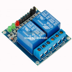 Modul cu 2 relee pentru Arduino cu optocuplor 5V 2-Channel Relay Module for Arduino ARM PIC AVR DSP Electronic 100% Brand New TK0449 foto