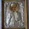 Icoana Argint si Aur in relief din 1930 (DIMENSIUNI MARI) / Icoana veche argint anii 1930 / Icoana argint dimensiuni mari cu Sf. Nicolae 33 x 40 cm