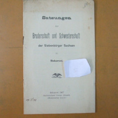 Satzungen der Bruderschaft und Schwesterschaft der Siebenburger Sachsen in 1907
